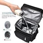 MIYCOO Lunch Bag & Lunch Box for Men Women Double Deck - Leakproof Insulated Soft Large Adult Lunch Cooler Bag for Work (Black,15L) - Image 5