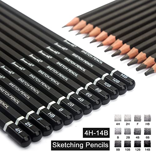 Bursarth- Sketch Pencils For Drawing, 12 Pack, Drawing Pencils, Art Pencils, Graphite Pencils, Graphite Pencils For Drawing, Art Pencils For Drawing And Shading #TOP1