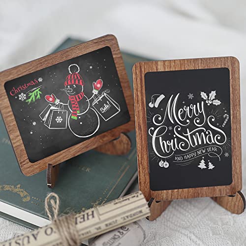 Temlum 15 Pcs Mini Chalkboard Sign With 6 Color Chalk Markers, 2.9″ X 3.9″ Wooden Blackboard Reusable Small Chalkboards For Food, Buffet, Parties, Message Boards, Table Numbers #TOP4