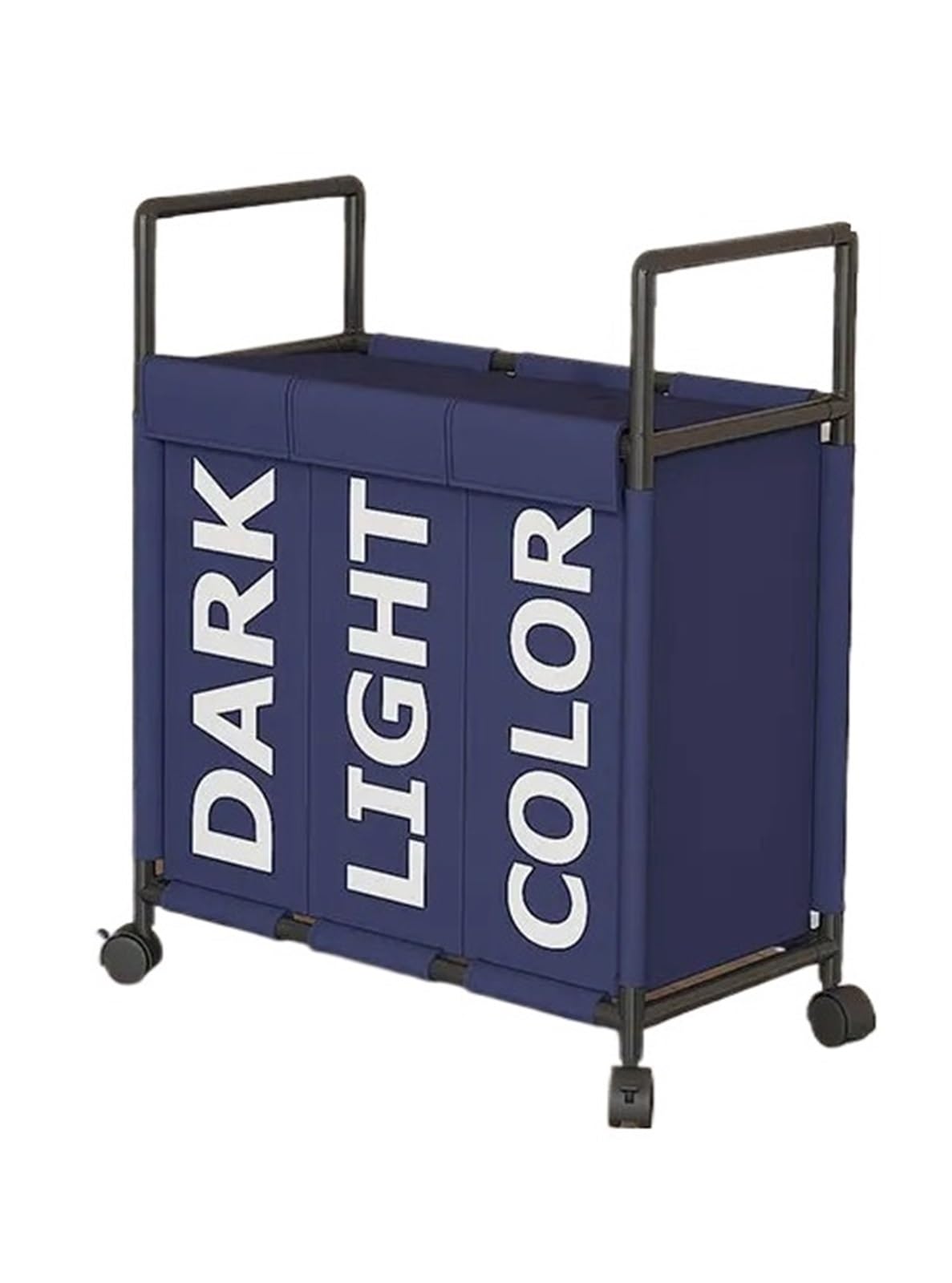 laundry basket with wheels 3-compartment Laundry Basket With Wheels, Clothes Organizer, Bathroom Waterproof Partition Storage