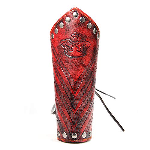 VolksRose Leather Archery Arm Guard, Adjustable Hunting Shooting Arm Guard, Bracers Leather Arm Armor Guard Medieval Rivet Style Armor Costume Traditional Archery Protective Gear, 1 Piece #1