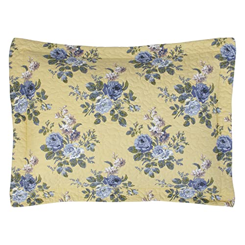 Laura Ashley Linley Collection Quilt Set-100% Cotton, Reversible, Lightweight & Breathable Bedding, Pre-Washed for Added Softness, King, Pale Yellow - Image 4