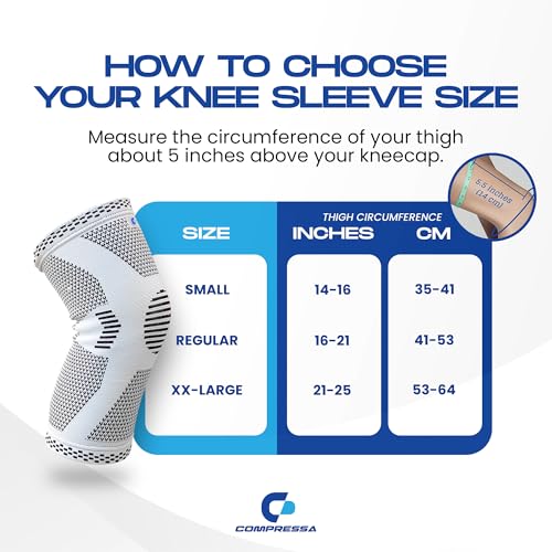 Image of Compressa Knee Sleeve for Women & Men (3-Pack Small) - Non-Slip Compression Support for Joint Pain, Muscle Recovery, Arthritis, and Injury Relief