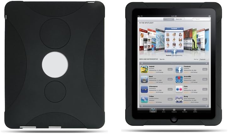 First Generation Apple iPad Black Silicone Case with Free Screen Protector