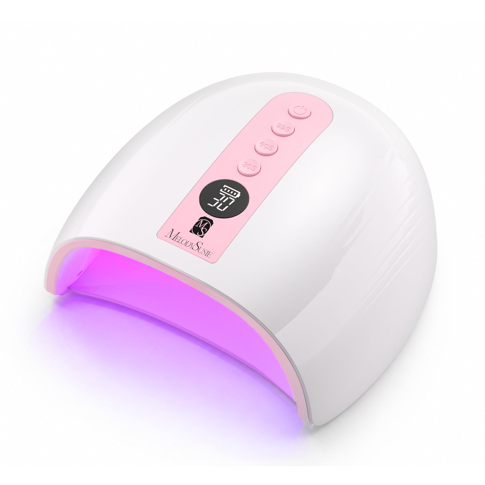 MelodySusie P-Plus30G Cordless UV Nail Lamp for Gels, LCD Display, 48W