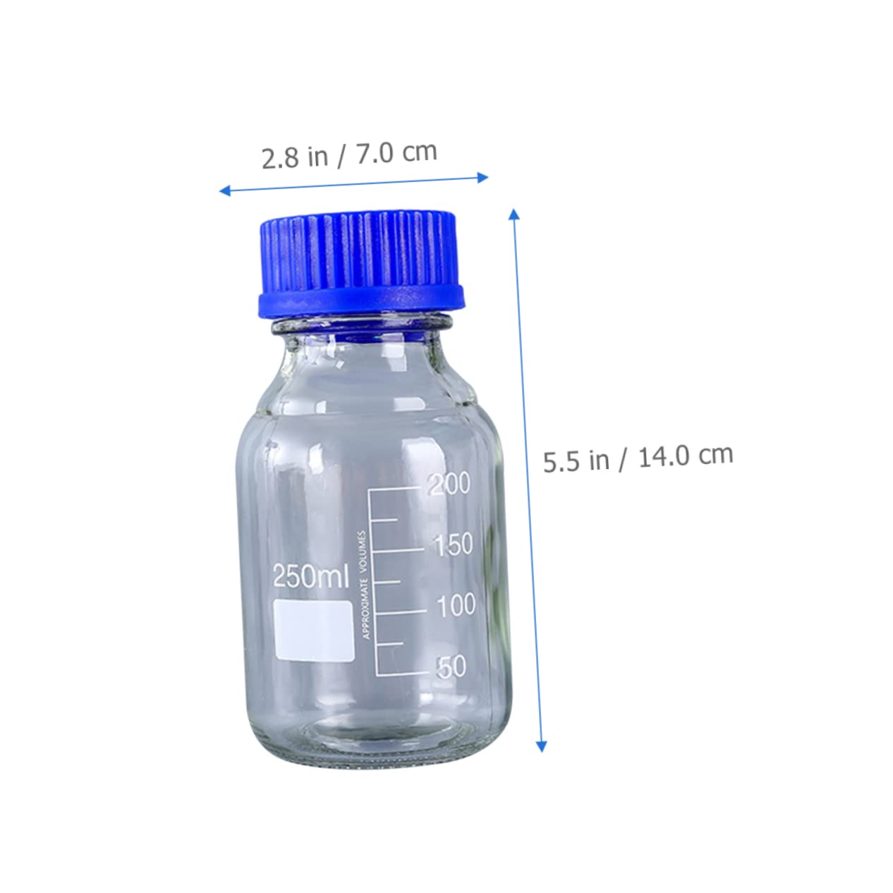 Luxshiny 3pezzi Bottiglia in Vetro per Reagenti Chimici Contenitore Ricaricabile per Medicinali Flacone per Campioni di Laboratorio Resistente Urti e Cadute Ermetico