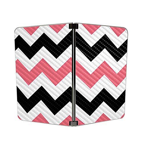 Image of MIGHTY SKINS MightySkins Carbon Fiber Skin for Microsoft Surface Duo - Black Pink Chevron | Protective, Durable Textured Carbon Fiber Finish | Easy to Apply | Made in The USA