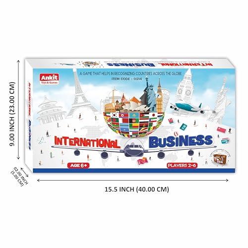 Image of Ankit Toys & Games International Business Board Game for Kids & Family - Educational and Fun Property Management Global Trade Game for Ages 6+ (Board Size 38 * 38 Cm)
