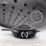 Cuisinel Cast Iron Skillet with Lid - 12"-inch Pre-Seasoned Covered Frying Pan Set + Silicone Handle & Lid Holders + Scraper/Cleaner - Indoor/Outdoor, Oven, Stovetop, Camping Fire, Grill Safe Cookware - Image 4
