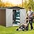 10x12 ft Outdoor Storage Shed, Large Metal Sheds with Lockable Door and Sloping Roof, Extra Large Utility Tool Storage Shed for Patio Lawn Backyard Outside Use, Brown
