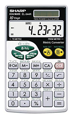 Sharp EL344RB EL344RB Metric Conversion Wallet Calculator 10-Digit LCD