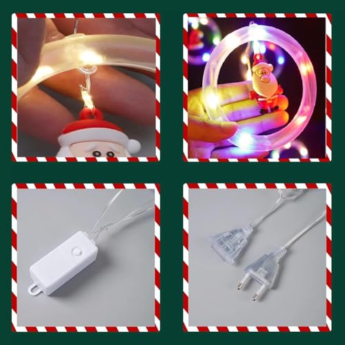 Image of V.E.S.P.A 3.5m 90 LED Santa Ring String Lights - 10 Modes for Festive Home Decoration, Perfect for Indoor and Outdoor Celebrations (Multi Color)