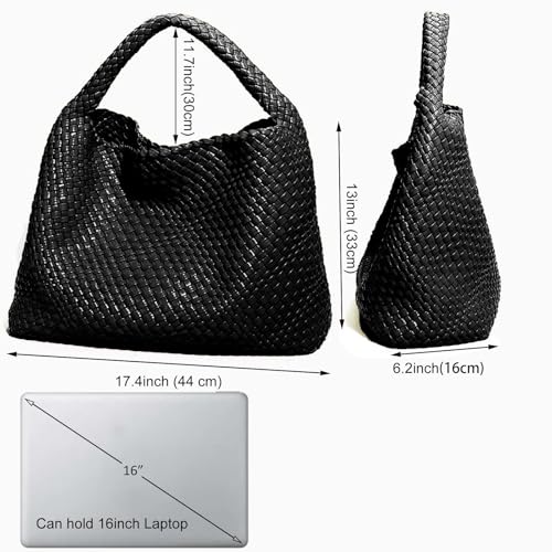 Image of Geelyda Woven Tote Bag for Women with Purse, Fashion Shoulder Hobo Underarm Bags, Large Woven Handmade Work Commuter Day Bags
