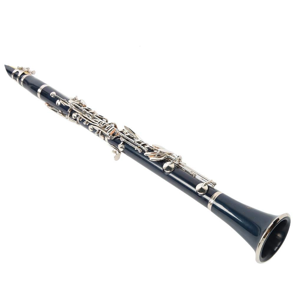 Clarinete de Tubo de baquelita BB 17 Teclas Clarinete con Juego de Botones de niquelado(Mazarine; # 1) Instrumento de Viento