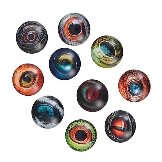 VILLCASE 100 Unidades Remendo De Vidro De Gema Do Tempo Olhos Maus Pingente De Foto Papel Adesivo Fotográfico Encantos Adesivos De Círculo Fragmento Contas De Pedras Preciosas