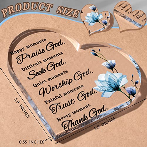 Christian Bible Verses Decor Christian Gift For Woman Prayers Religious Gift Positive Quotes Inspirational Gift Scripture Motivational Gift For Room Home Office Table Decor (Blue Flower) #TOP1