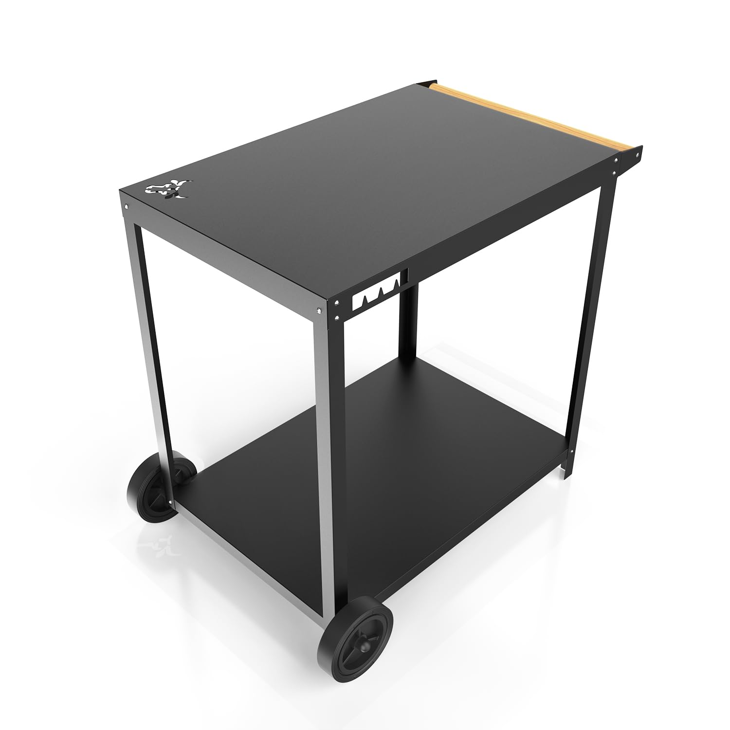 tuning-art GWB Grillwagen | Grilltisch | Beistelltisch | Outdoor | BBQ Servierwagen | 50 x 72 cm, Farbe:Bulle Schwarz