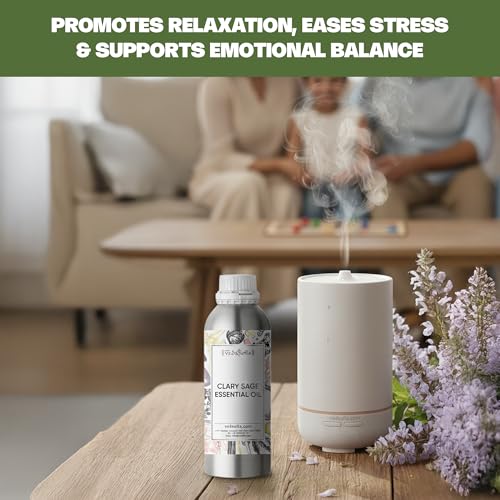 Image of VedaOils Clary Sage Essential Oil 100ml | 100% Pure & Natural Clary Sage Oil for Skin & Hair | Ideal for Diffusers, Aromatherapy, Soap Making & DIY Projects