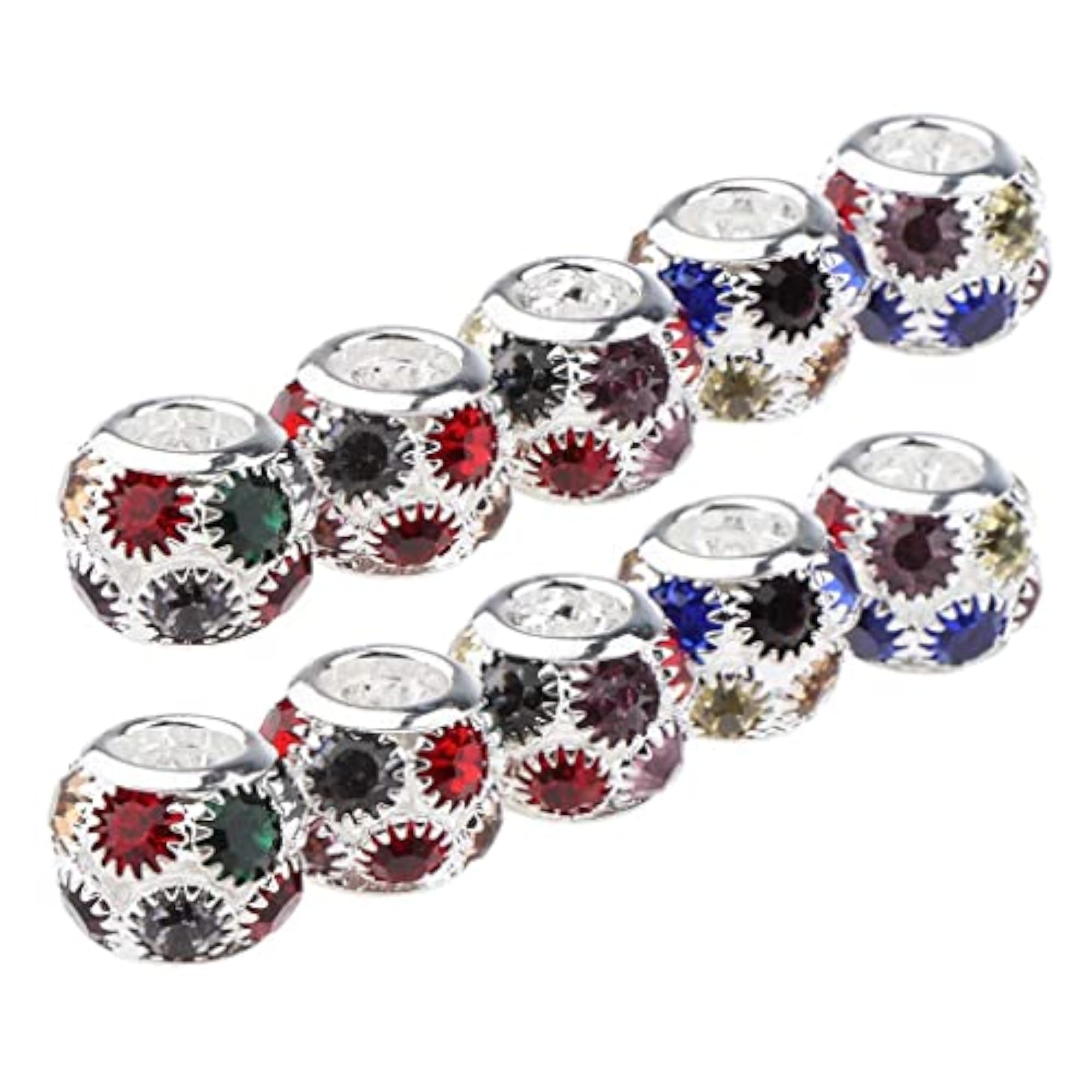Colorful 10pcs Dreadlock Hair Beads Cuff Clips for Styling
