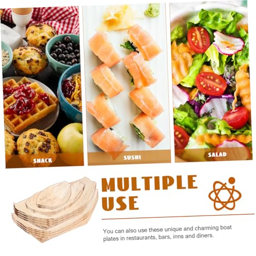 40 platos desechables en forma de barca para sushi miniatura 6