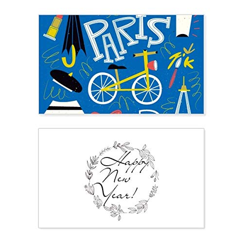 Tarjeta de felicitación del Año Nuevo de París para compartir deseos exclusivos de año nuevo