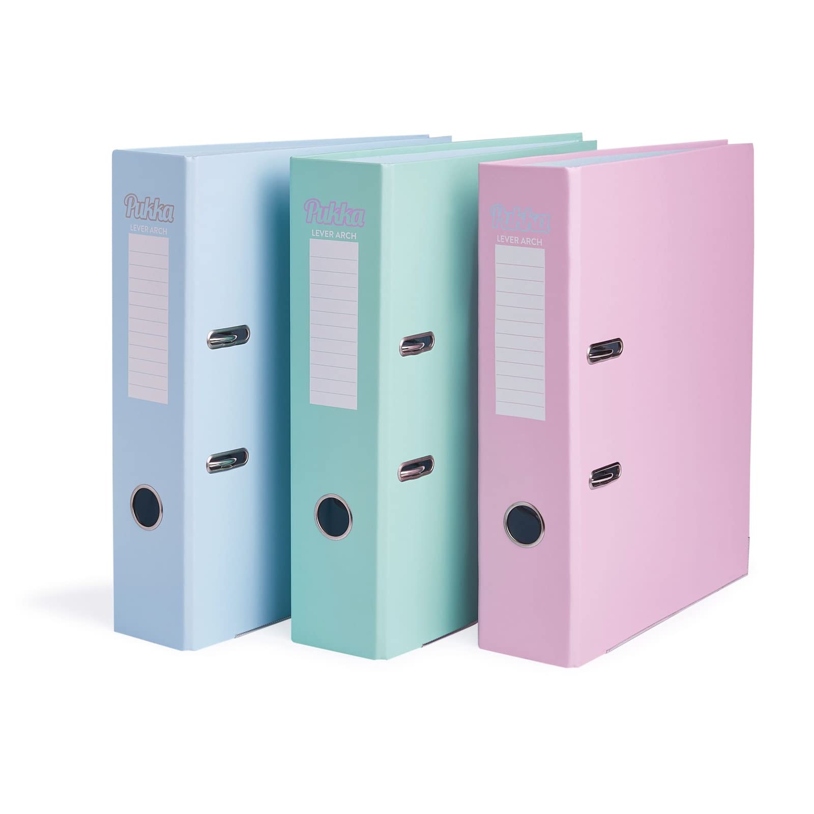 Pukka Pad A4 Pastel Lever Arch Files 70mm - Pink, Blue, Green - Pack 3