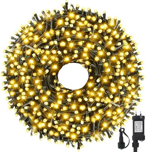 Christmas Lights Outdoor, 30M 300LED Fairy String Lights, Waterproof 8 Modes with Timer Christmas Tree Lights for Party Wedding Diwali Holiday Garden Xmas Tree Christmas Decorations, Warm White