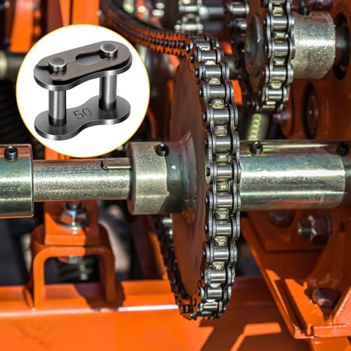 Image of 5 Pack #50 Roller Chain Connecting Links Heavy Duty Carbon Steel Master Connector Link for Agricultural Machine, Motorcycles, Mini Bike, Go-Karts, Snow Removal Machines