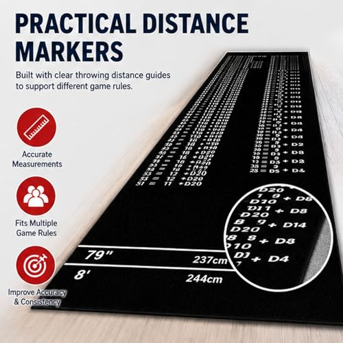 Tapis antidérapant pour fléchettes protégeant les sols des impacts - 3