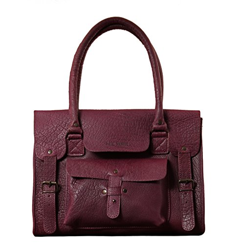 LE RIVE GAUCHE M Ciruela bolso de mano de cuero de estilo vintage PAUL MARIUS