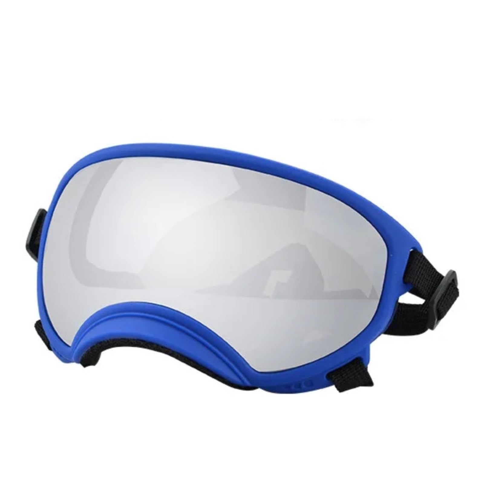 Hundebrille,Hundebrille FüR Kleine Hunde Hundebrille, Anti-UV, Starke Schlagfestigkeit, verstellbare, elastische, atmungsaktive Haustier-Sonnenbrille(Blue and Silver,S)