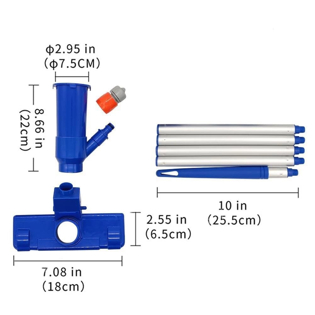 Pool maintenance kit Kit de limpieza con aspiradora para piscinas, red de limpieza de fondo para filtro de piscina, juego de aspiradora para piscinas, accesorios para piscinas Kit Limpieza Piscina(Plu