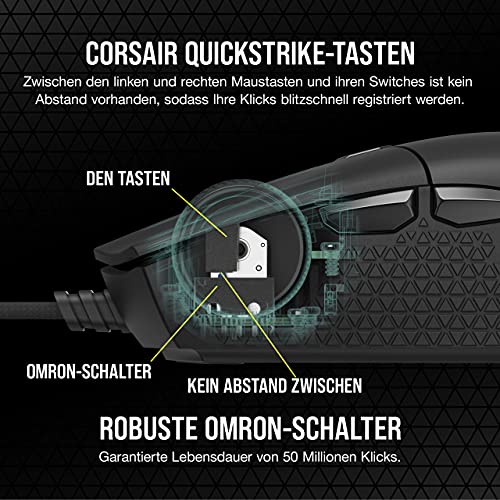 Corsair KATAR PRO XT Kabelgebundene Ultra-Light FPS Gaming Maus - Schwarz – Ansicht 7