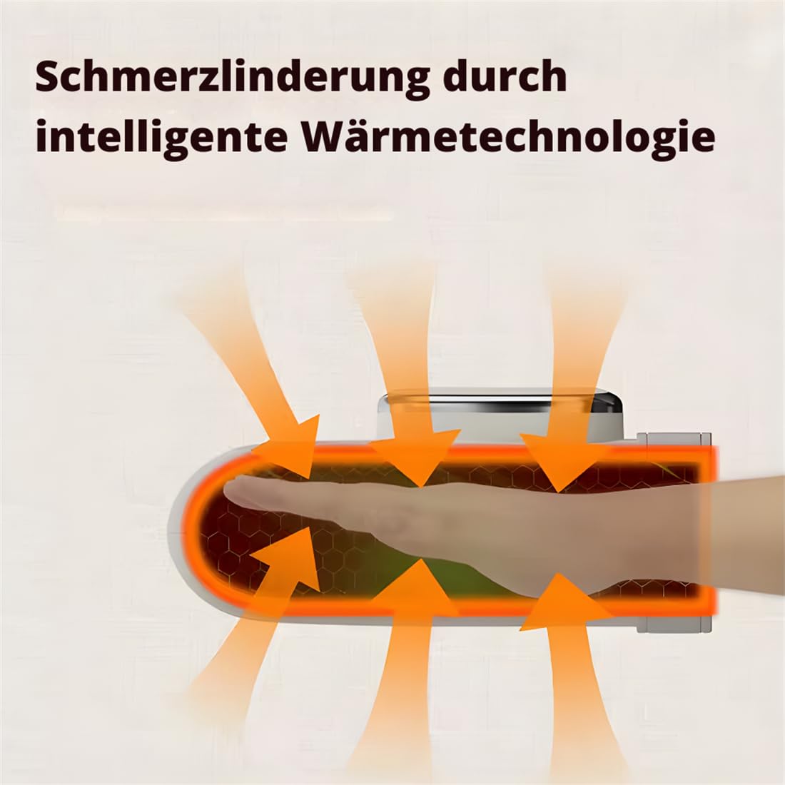Kabelloses Handmassagegerät mit Wärme & Kompression – 5 Intensitätsstufen, ergonomisch, gegen Arthrose, Karpaltunnelsyndrom & steife Finger