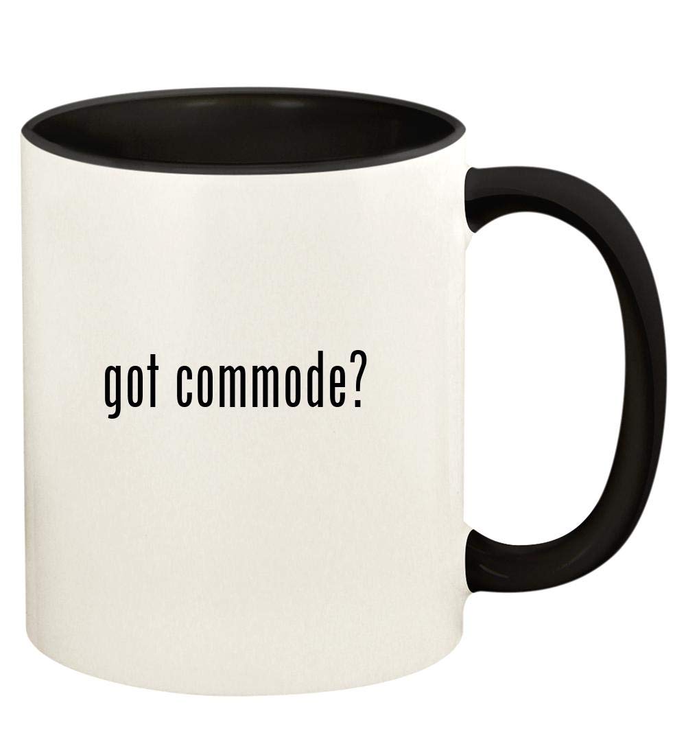 got commode? - 11oz Ceramic Colored Handle and Inside Coffee Mug Cup, Black