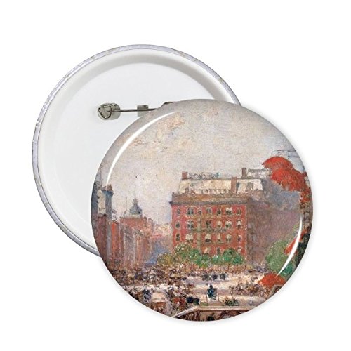 Badge bouton motif peinture à l'huile marché européen, lot de 5pcs cadeaux originaux XL