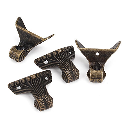 BQLZR Antique Bronze Wooden Box Decorative Corner Foot with Mounting Screws Pack of 4