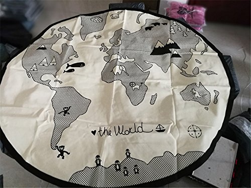 53 Inches Adventure World Map Pattern Baby Crawling Mats Game Blanket Floor Playmats Kids Infant Child Activity Round Rug #TOP7