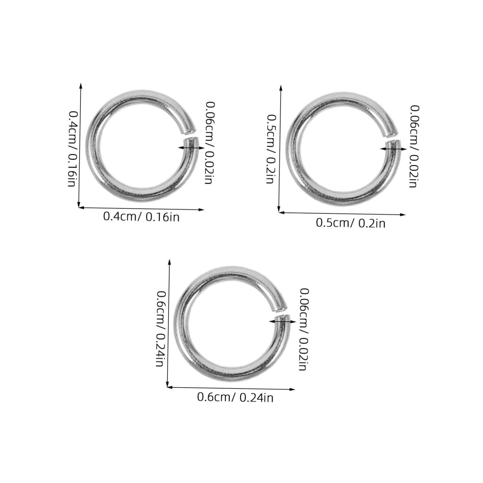 Anillos de Salto Redondos de Plata S925 para Joyería, 15 Piezas