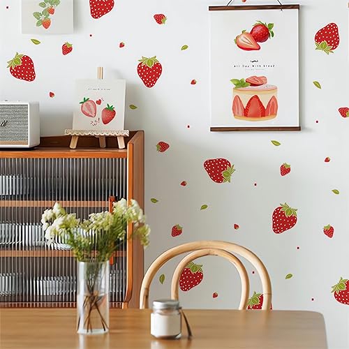 6 hojas 138 adhesivos de pared de fresas sacinora vinilo miniatura 2