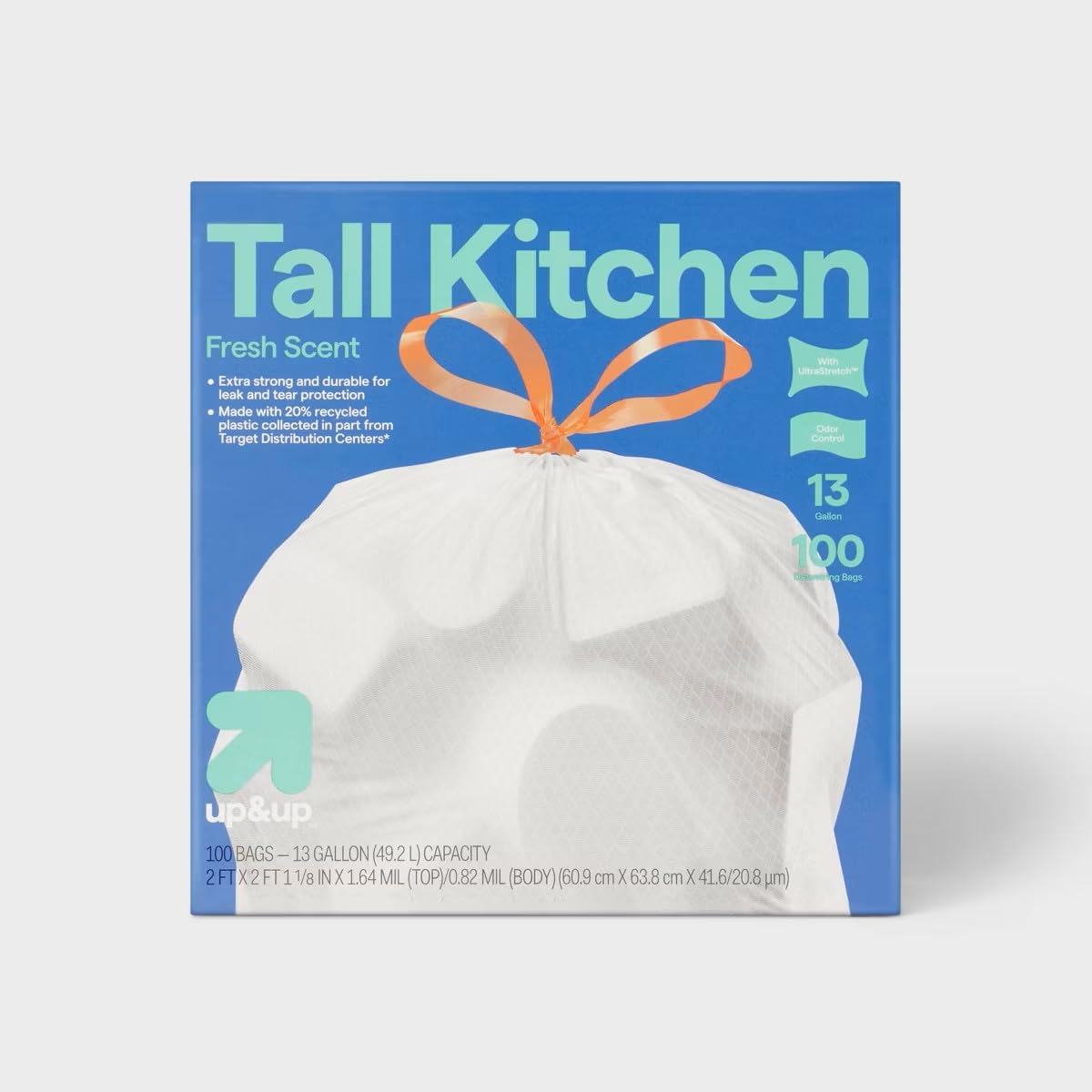 Photo 1 of ***STOCK IMAGE FOR REFERENCE***
UltraStretch Tall Kitchen Drawstring Trash Bags - Fresh Scent - 13gal/100ct Up&Up®