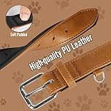 Grand Line Leder Hundehalsband, Lederhalsband Hund mit Weichem Gepolstertes, Breiter und Dicker Hundehalsband, Verstellbares Halsband Hunde für Kleine, Mittlere, Große Hunde (Braun, M)