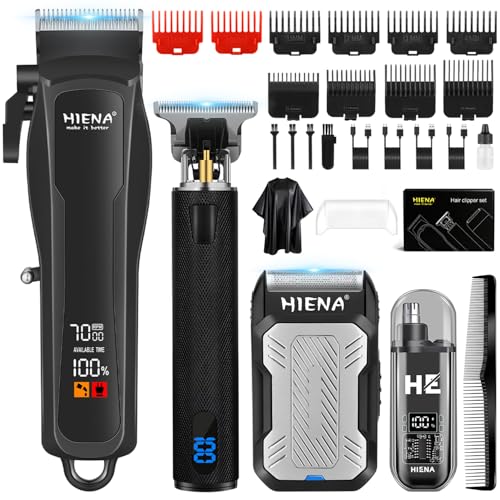 HIENA PRO Tondeuse à cheveux professionnelle pour homme, Tondeuse sans fil pour cheveux et barbe,...