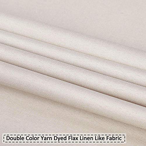 Caromio Flax Linen Like 240Gsm Heavy Duty Fabric Shower Curtain For Bathroom With Hooks Hotel Luxury Washable, Ivory, 72X78 Inch #TOP4