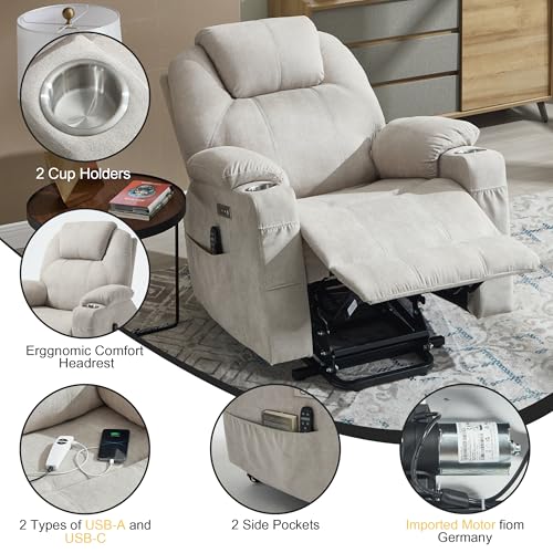 Sillón plegable poliéster beige miniatura 4