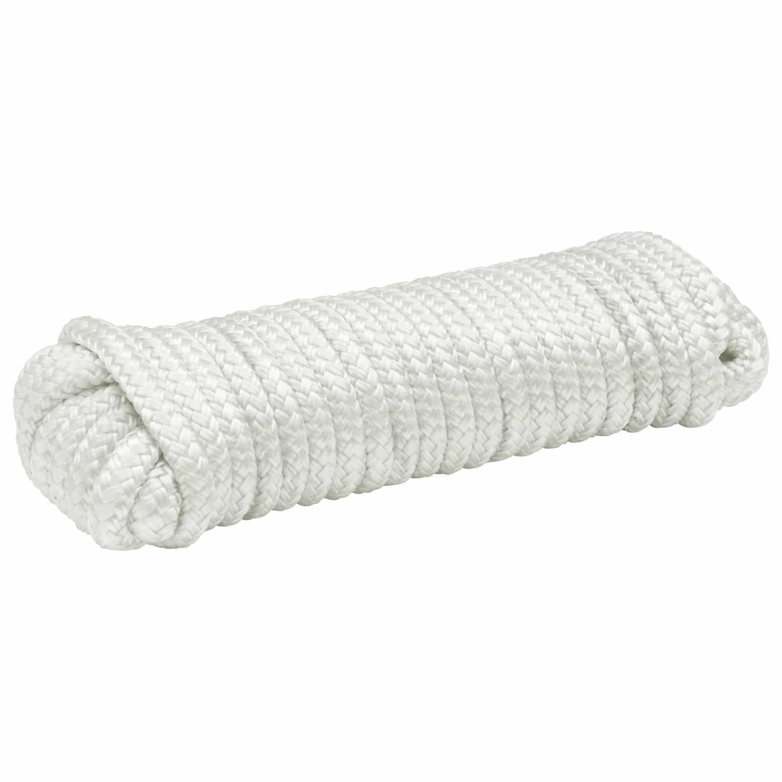 Cuerda para barco, 12 mm, 15 m, poliéster blanco, resistente a la intemperie, resistente a los rayos UV, con extremos redondos, versátil para jardín, barco, camping, fijación y seguridad