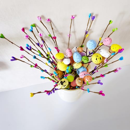33pcs-Artificial-Easter-Spray-Vine-with-Pastel-Easter-Eggs-and-Berries-Decorative-Spring-Floral-Stems-Easter-Egg-Twig-Branches-for-Floral-Arrangement-Centerpiece-Wreath-Decoration 33pcs Artificial Easter Spray Vine with Pastel Easter Eggs and Berries Decorative Spring Floral Stems Easter Egg Twig Branches for Floral Arrangement Centerpiece Wreath Decoration