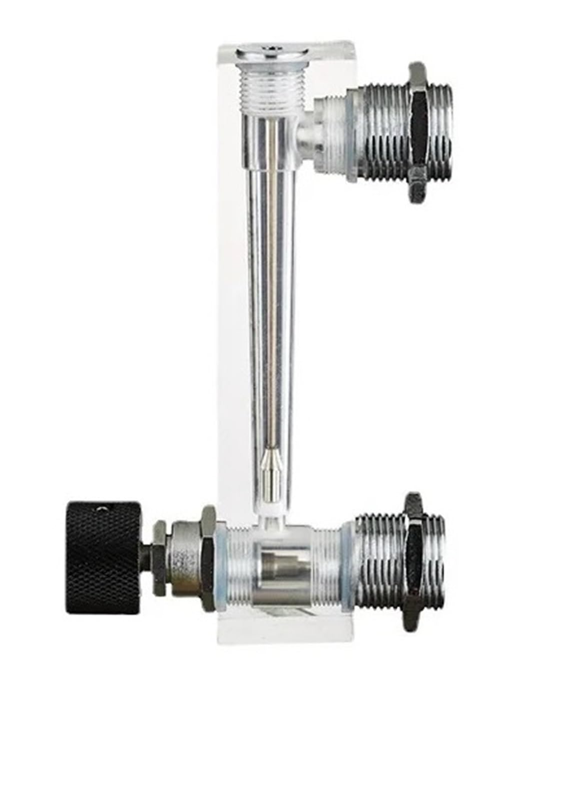Rotámetro de caudalímetro para gas, líquido y aire con válvula de control, conexión hembra BSPT de 1/4 pulgadas, adecuado para instalación en panel
