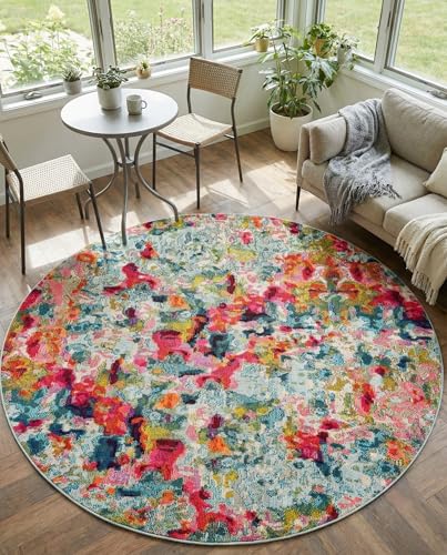 Tapete redondo multi color 6 pies Rugs.com miniatura 6