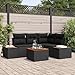 Solivagant Gartensofa-Set mit Kissen mit Speicher 4 pcs Schwarz Polyrattan, Möbel,Gartenmöbel,Gartensit... 48.8 kg-3356748